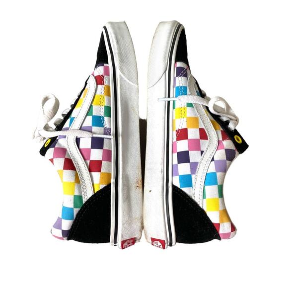 Vans Old Skool Rainbow Checkerboard Sneakers Women’s 8.5 Men’s 7 - Picture 7 of 10
